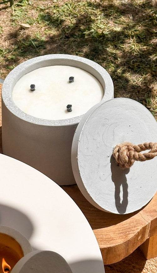 Bougie d'extérieur Gris - Taille L