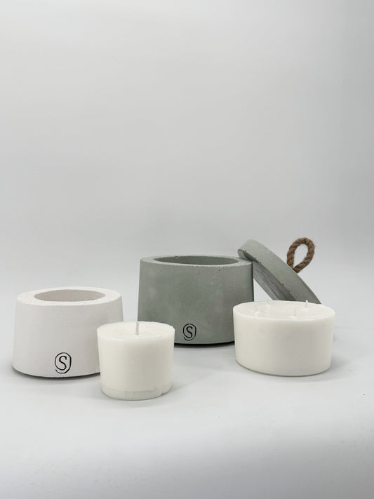 Refillable candle wax insert for concrete candles, natural wax made in Provence, Siwa Candles.